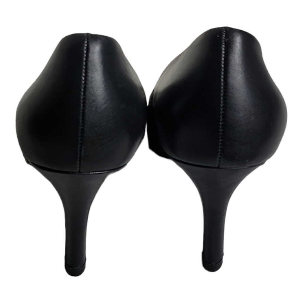 Brooks Brothers black genuine leather round toe heel pumps size 8 - Picture 3 of 9